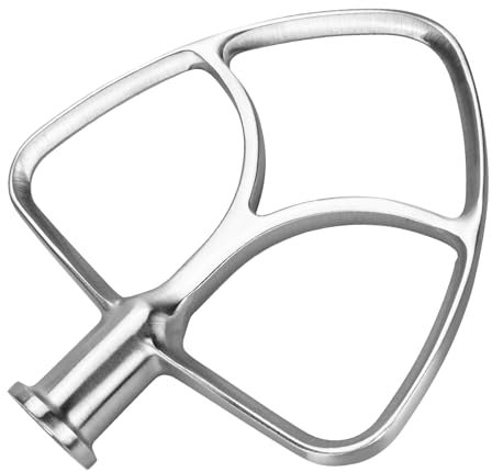 Kit da 3 Pezzi in Acciaio Inox per KitchenAid 4,5-5 Quart Tilt-Head Stand Mixers Serie Artisan & Classic di MMOBIEL – (Acciaio inossidabile, Frusta Piatta)