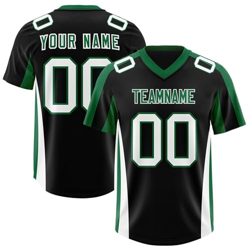 HGWOPGASD Camisetas de Rugby Personalizadas con Nombre, número y Logotipo para Adultos, jóvenes y preescolares. Camiseta de fútbol Americano Personalizada A08.