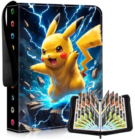 Niaetuto 50 PCS Classeur Carte,Album Porte Cartes,Capacité 400 Cartes,Albums pour Cartes à Collectionner,Imperméable Album Carte,Organissateur de Cartes,Livre Carte en Cuir Fermeture (PKQ-400)