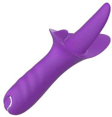 Double Tete Gode Vibrant Pour Femme Lesbiennes Masseur portable,10 fréquences de vibration et modes de soufflage,avec fonction de