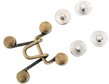 Zuoeay Regolabile Stringere Vita Pulsante per Le Donne Gonna Pantaloni Jeans Stringere Clip Vita Pin Metallo Abbigliamento Chiusura Pulsante Regolatore per Pantaloni, bronzo, Taglia unica