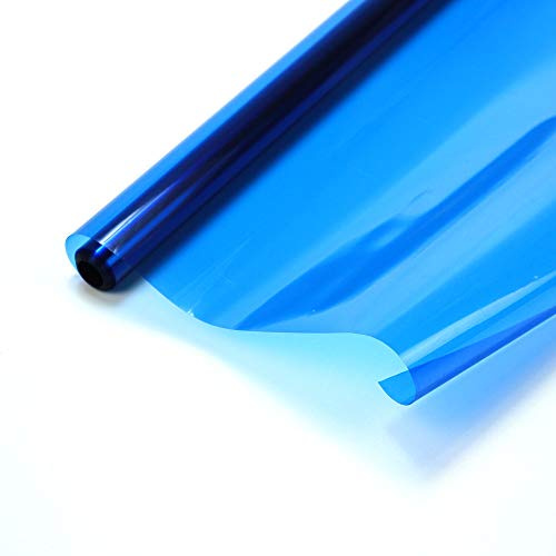 AEORCACC RC Aircraft Heat Shrink Covering Film, Balsawood Airplane Model Adhesive Film, Multiple Colors Available, 5 Meters per Roll (Transparent Blue)