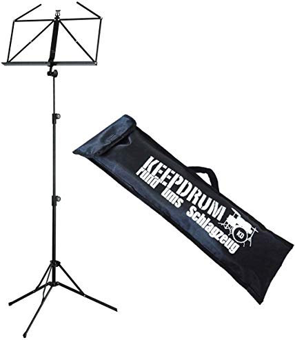 K&M 100/5 Notenpult Notenständer Schwarz + keepdrum Tasche