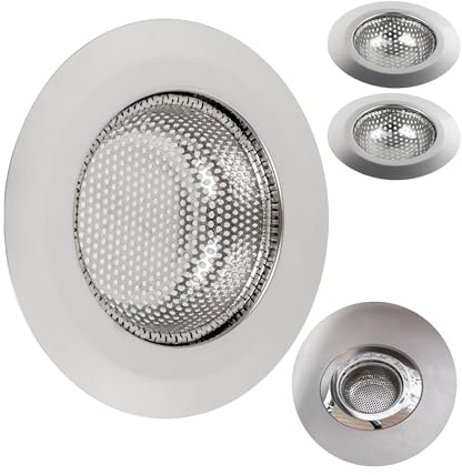 Avloppssil, Paket om 3, Ø 115 mm, Passande för avlopp med insida Ø 74 mm, Sticker ut 25 mm djupt in i pipen, Handfatssil med optimerad passform, Idealisk för dusch, Handfat och Badkar, drain strainer