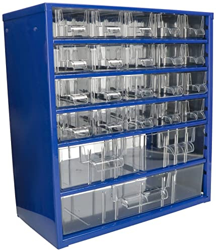 KOTARBAU® 20K2M1G Boîte de rangement d'atelier avec tiroirs 306 x 327 x 155 cm Boîte de rangement pour petites pièces Bleu métal