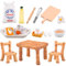 Wichtel Zubehör, 28 Stück Miniatur Wichtelzubehör Backen Set für Wichteltür Zubehör Weihnachten Deko und 1/12 Puppenhaus, DIY Weihnachten Wichtel Tisch Küche Feengarten Indoor Outdoor