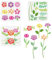FINGERINSPIRE 3 Stück Kombinations Blumen Malschablone 20x20 cm PET Pflanzen Themen Sprühschablone Wiederverwendbar Hibiskus Rose Dahlie Gänseblümchen Muster Wandschablone Lilie Tulpe Nelke Vorlage