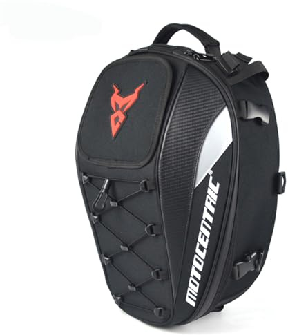 mjmoto Borsa da moto impermeabile da 38 litri, multifunzione, borsa per sedile posteriore per moto, ad alta capacità, zaino per motociclisti (rosso)