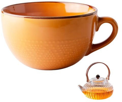 Sporgo Groß Kaffeetasse mit Griff: 700 ml Suppentassen Keramik Tasse Frühstückstasse, Suppenschüssel Müslischalen Teetassen, Salat Schale für Kaffee, Tee, Müsli, Milch und Desserts Verwendet Werden
