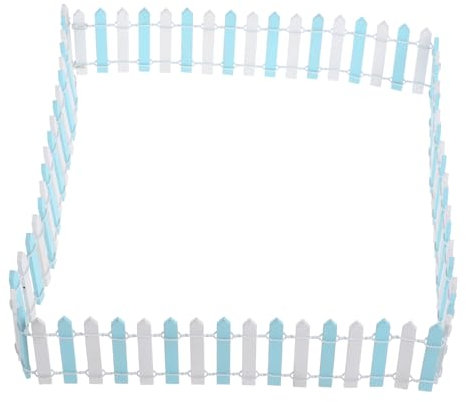 PAMINGONO 1pièce Mini Clôture Décorative pour Miniatures Panneau De Bleu Et Blanc pour Décoration De Poupées Et Ornements De
