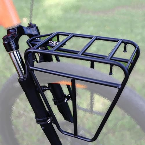 Portaequipajes Delantero de Bicicleta, portaequipajes Ajustable, Capacidad de 25 kg, portaequipajes de Acero para Bicicleta de montaña
