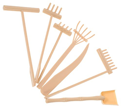 GANAZONO Zen Garden Rake Set 7pcs Meditation Sandbox Tools 6 Yellow Rakes Desktop Home Zen Sand Garden Accessories