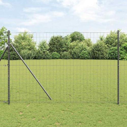 Recinzione frangivista a bastoncini, recinzione con palo, grigio, 1,6 x 10 m, in acciaio, per campeggio e stagno
