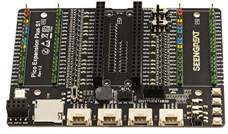 SEENGREAT GPIO Expander för Raspberry Pi Pico Expansion Boards Dual GPIO Expansion Plus S1 2 x 20 stift Pico med Micro SD-kortplats 3,5 mm Audio Jack Reset Button