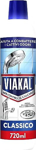 Viakal Classico Anticalcare Liquido, Confezione da 720ml, Tecnologia Anti-Goccia, Elimina Fino Al 100% Di Calcare e Residui di Sapone, Combatte i Cattivi Odori, Brillantezza a Lungo
