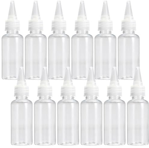 Jortmrd 12 Stück Squeeze Flasche 100ml Quetschflasche Dosierflasche Kunststoff Farbflaschen Leer Plastickflasche mit Spitzen Kopf Spritzflaschen für lebensmittel Sojasauce Speisewürze Kochen Soßen