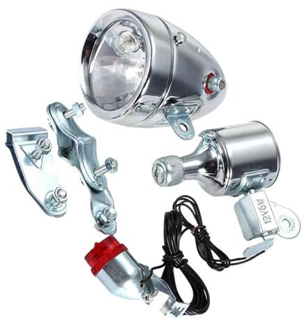 JISADER Set di luci per Bici Dinamo Luci Posteriori con Cablaggio Incluso Parti di Ricambio universali Generatore di attrito Sicuro Accessori per Biciclette, Stile a