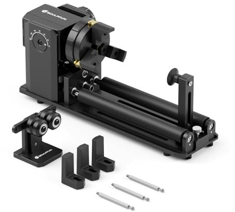 SCULPFUN RA Pro Max Laser Rotary Roller, 3-in-1 Jaw Roller for S6/S9/S30 series/S30 Ultra Series/SF-A9 Laser Engraver, Adjustable Angle up to 180° for Cylindrical Object, Include Rotating Roller