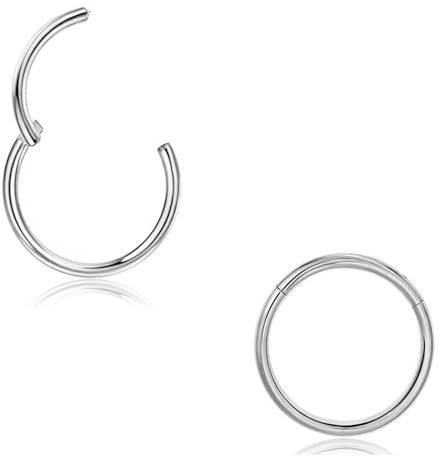 DAILI Anello da naso in titanio oro, 18G, gioielli per piercing al naso in argento, piccoli orecchini a cerchio, helix, trago, cartilagine, conch, daith, setto nasale, labbra, piercing per donne e