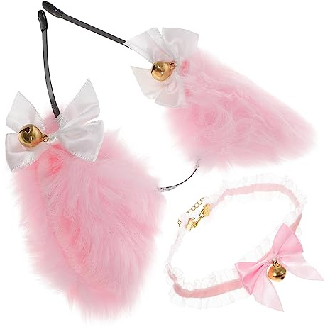 VALICLUD Serrage-tête Oreilles De Chat Collier Cloche, Taille Standard, Accessoires Cosplay Fêtes Et Anniversaires, Femme Fille, Décorations Festives Délicates