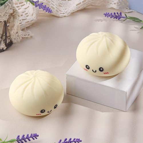 Anboor 2 pièces de Jouets Squishies en Forme de raviolis, balles Anti-Stress étirables en pâte comme Jouet sensoriel pour Enfants et Adultes, Balle Anti-Stress à croquer pour Les fêtes d'anniversaire