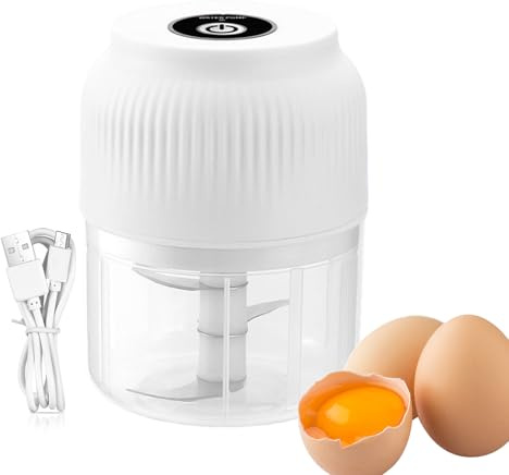 Moulin à ail électrique – Mini hachoir multifonction sans fil, processeur résistant à la chaleur | Coupe-aliments portable pour oignons, légumes, noix et viande, accessoire de cuisine compact idéal
