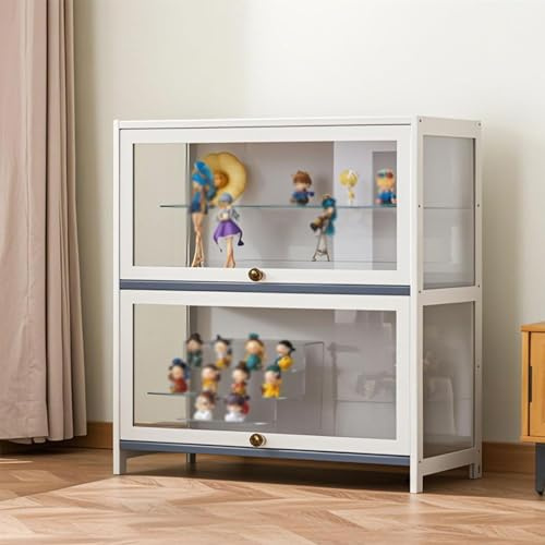 yurstcggh Vetrina Acrilico,Vetrinetta per Collezionismo,Telaio in Bambù Naturale,Sigillato e Antipolvere,Vetrina Espositiva Soggiorno per Esporre Modelli/Bambole/Trofei 2-60cm
