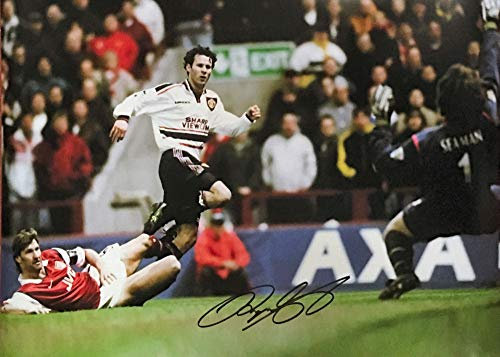 Allstarsignings Ryan Giggs signed 16x20 United FA CUP wondergoal football photo with COA and proof
