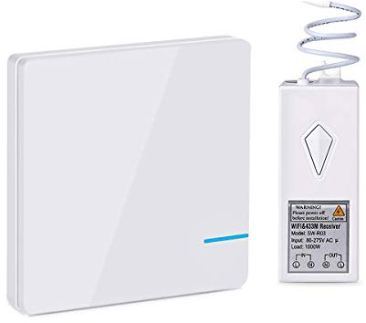 LEDLUX CL8337 Kit Interruttore Da Parete Ricevitore Wireless WiFi 220V Compatibile Con Amazon Alexa Google Home Installazione Luci Senza Cavi Elettrici Senza Rompere Il Muro