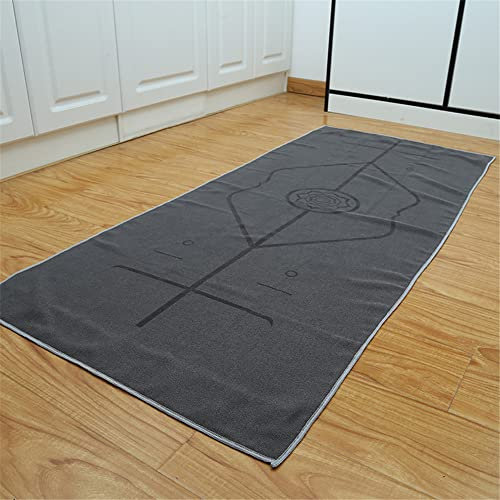 Morbuy Mikrofaser Hot Yoga Handtuch, Yoga Mat 185x63cm rutschfest Fitnesstuch Weich Atmungsaktiv Antirutsch Yogatuch Gilt für Fitness Ausbildung (185x63cm,Dunkelgrau)