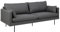 AC Design Furniture Sune 3-Sitzer in Dunkelgrau, Polstersofa in Flachgewebe mit 2 Kissen und Schwarzen Metallbeinen, B: 200 x H: 83 x T: 82 cm