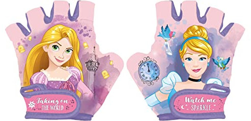 Seven Polska Disney Fahrradhandschuhe Prinzessinnen, Größe XS, fingerloser Schutz-Handschuh, rosa