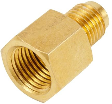 Adaptador de botella de nitrógeno for aire acondicionado, accesorio de latón, tubo de flúor de pulgadas, 1/4 SAE AG a G1/4 ''IG, accesorios adaptadores, 1 ud.