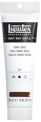 Liquitex Professional Heavy Body Acryl - Umbra Gebrannt, 138ml, Acrylfarbe in Künstlerpigmente, lichtecht, mittlere Viskosität, Achivqualität, seidenglänzender Finish