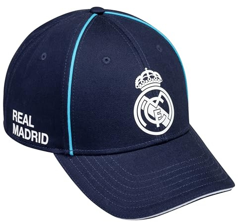 Real Madrid Real Barnkeps - officiell fotbollskollektion - justerbar storlek, Färg: blå, One Size
