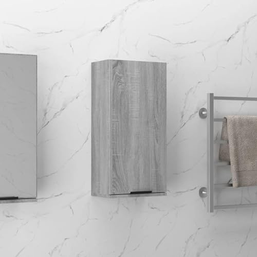 ShGaxin Armario de Baño de Pared, Mueble Baño Colgar, Mueble Auxiliar Baño, Armario Colgar, Gris Sonoma 32x20x67 cm