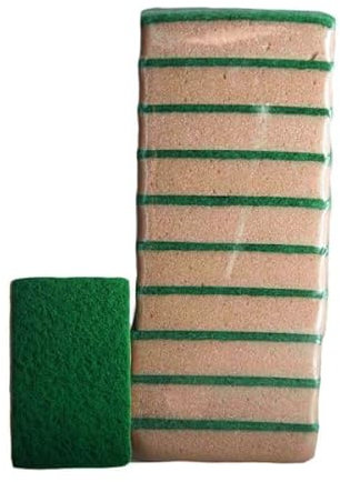 FERCASASHOP 10 Spugne professionali 90x140x34mm, Abrasivo, Tabacco Fibra - Ideale per pulizia generale di superfici dure