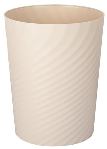 Sinoba Corbeille à papier 8008 - En plastique - Idéale pour chambre d'enfant, bureau, cuisine - Hauteur : 32 cm - 12 l - Blanc crème