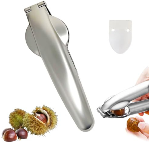 Mino Plus Cortador de Castañas,Pinzas para Castañas,Cortador de Castañas de Acero Inoxidable,Pinzas de Castañas Multifuncional,para Castañas, Nueces, Avellanas y Otros Frutos Secos
