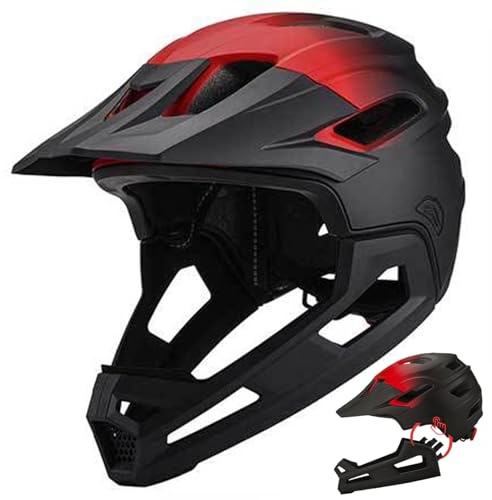 Casco de Bicicleta de montaña de Cara Completa, Casco de Cara Completa, Bicicleta Desmontable Desmontable Ajustable para montaña Adulta