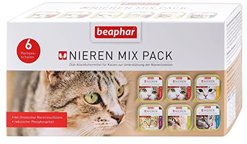 BEAPHAR – Nierendiät Mix Pack – Diätalleinfuttermittel Für Katzen Mit Chronischer Niereninsuffizienz – Zur Unterstützung Der Nierenfunktion – 6X 100 g