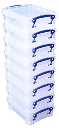Really Useful Plastic Storage Box 0.75 Litre Clear (Pack of 8)