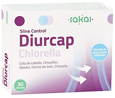 Sakai - Diurcap Chlorella 30 Cápsulas. Mix de Fitoextractos y Alga Chlorella. Efecto Detox. Remineralizante, Antioxidante, Depurativo y Nutritivo