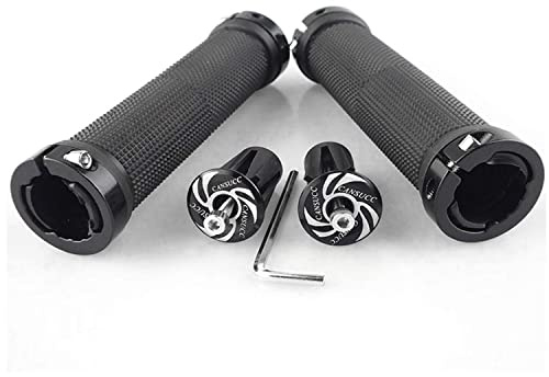 BeiLan Bicicleta Manillar Apretones, Puños Bicicleta Doble Bloqueo, Ergonómicos Antideslizante Apretones Bicicleta, Protector Manillar Bicicleta, para Mango de Diámetro 22mm,negro