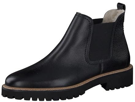 Paul Green Damen Chelsea-Boots mit Merino-Warmfutter, Frauen Chelsea Boots,Warm gefüttert,Winterstiefeletten,Booties,Schwarz (Black),38.5 EU / 5.5 UK