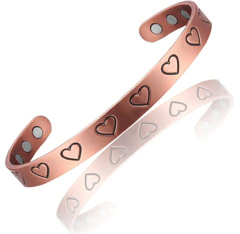 Bracelet magnétique élégant en cuivre pur avec 8 aimants