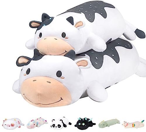 Mewaii Plüschkissen, 65 cm, langes Kissen mit Kühen für Kinder, Tierpuppe, Kawaii-Spielzeug, für Kinder, niedlich, weich, bequem, Kissen, Plüschkissen, als Geschenk ab 3 Jahren