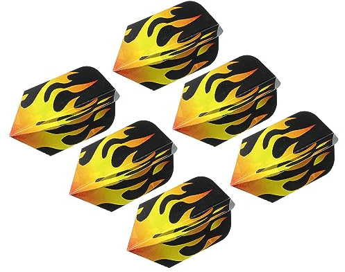 PATIKIL Slim Dart Flights, 6 Pack PET Unique Design Dart Accessories for Steel Tip Dart and Soft Tip Darts, Black Yellow