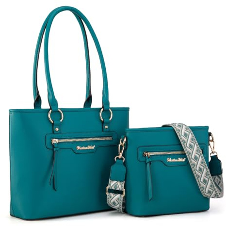 Montana West tote bag for women medium crossbody purse set 2pcs cute trendy woman handbag and purse hot pink ladies designer handbag with guitar strap MWC2-330TQ