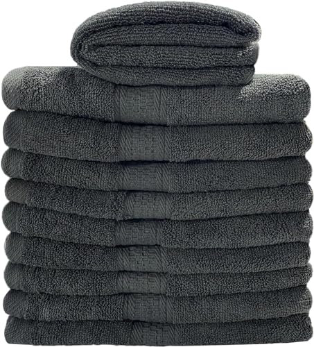 Myooka Badetuch Duschtücher Handtücher Saunahandtuch-Set Badehandtücher 100% Frottee Baumwolle 500g / m² | 50x100 cm oder 70x140 cm Grau, Schwarz, Lila oder Weiß (4er Set Grau, 50x100 cm)